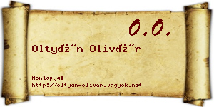 Oltyán Olivér névjegykártya